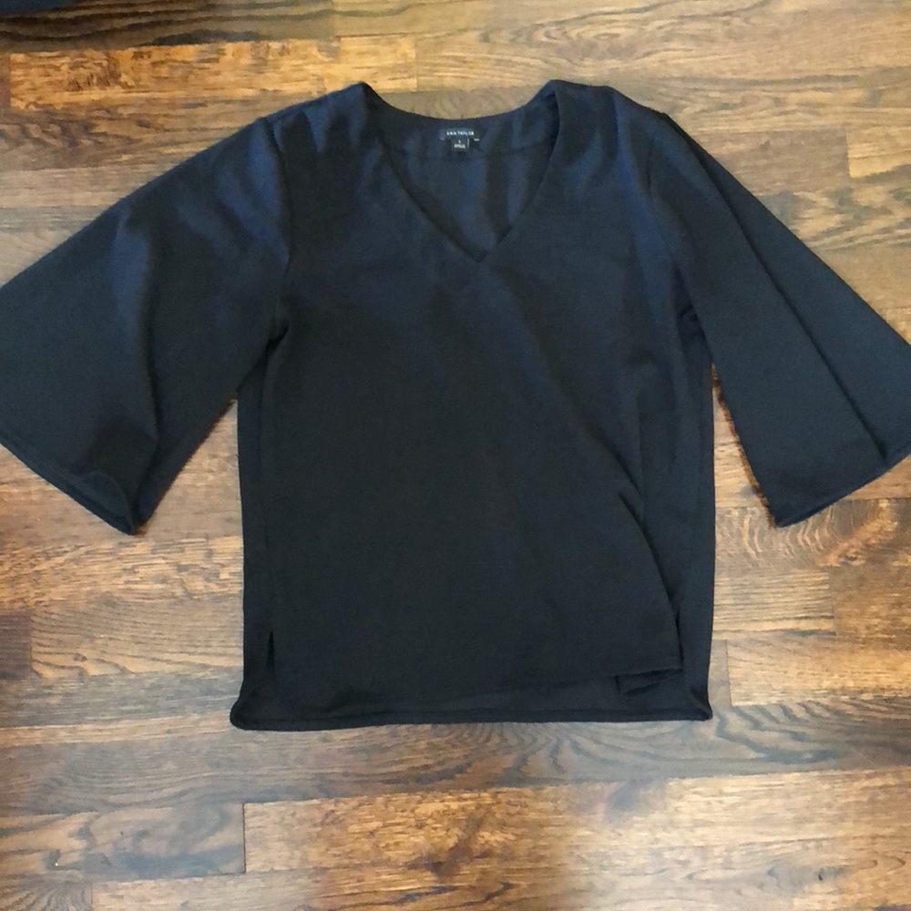 Black bell sleeved Ann Taylor shirt!